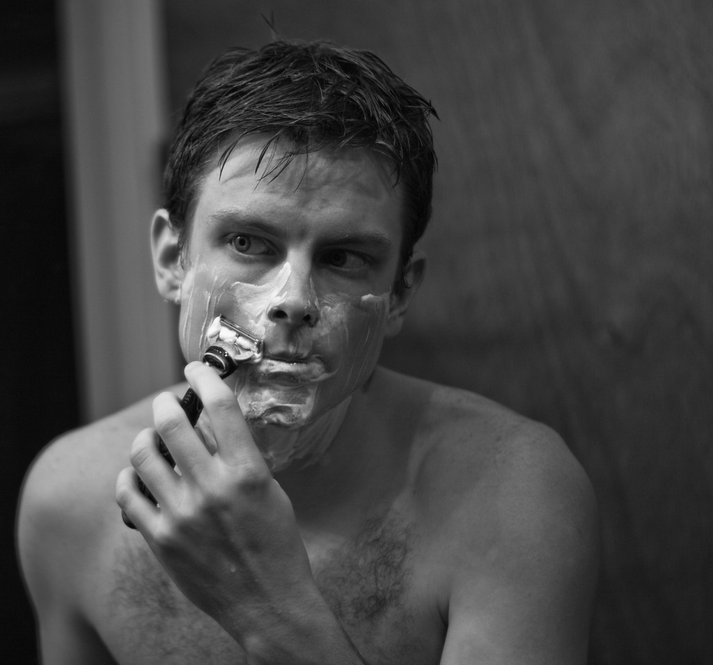 Close wet shave with a razor and lather for a smooth finish
